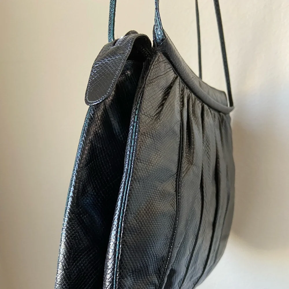 Judith lieber snakeskin leather bag, 1980’s